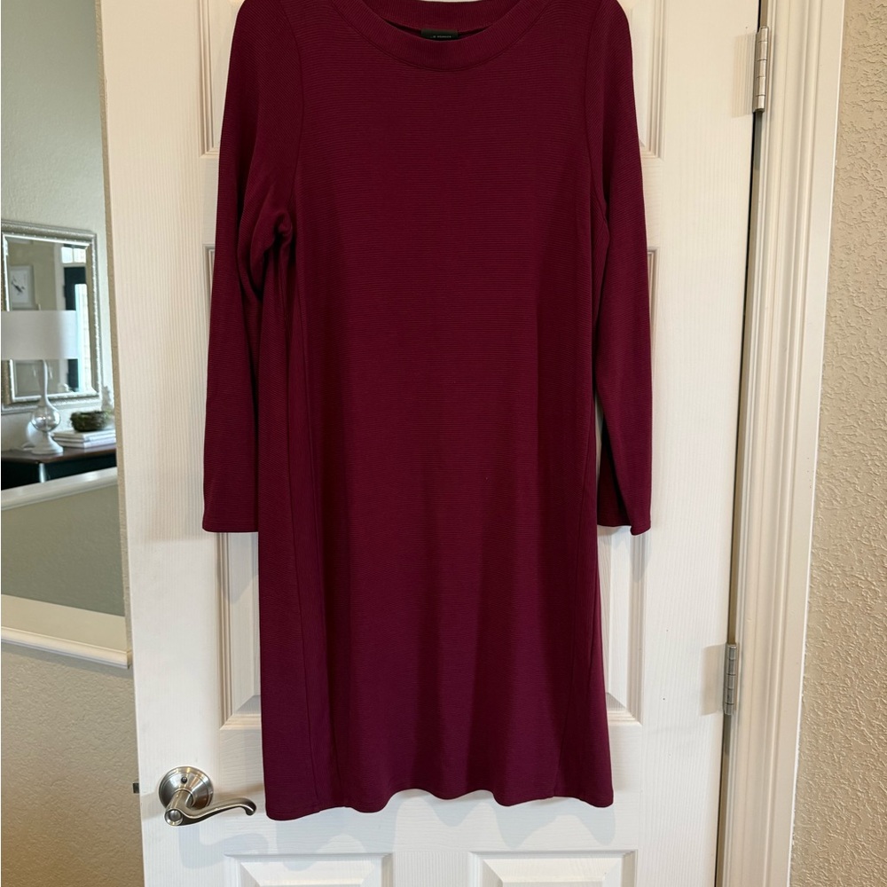 J. Jill Long Sleeve Knit Dress in Burgundy